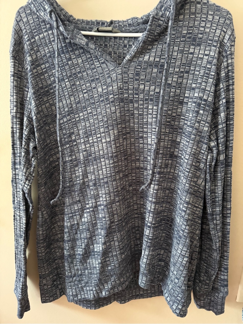 Natural Reflections Navy and Heather Gray Knit Pullover